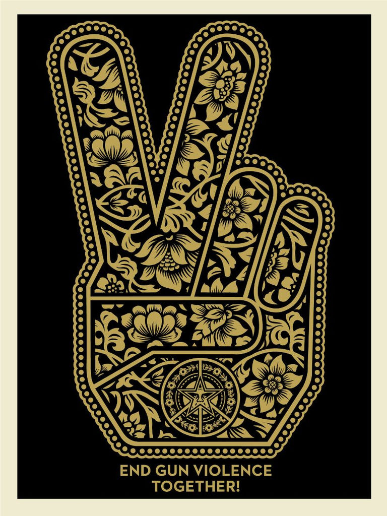 New Release: “End Gun Violence Together Peace Fingers” by Shepard Fairey