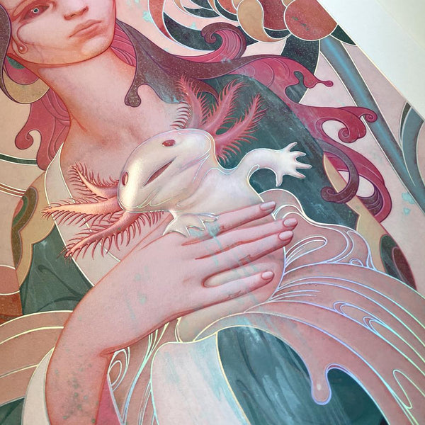 James Jean - "Lady with an Axolotl" 1st Edition - 2020 (Detail 2)