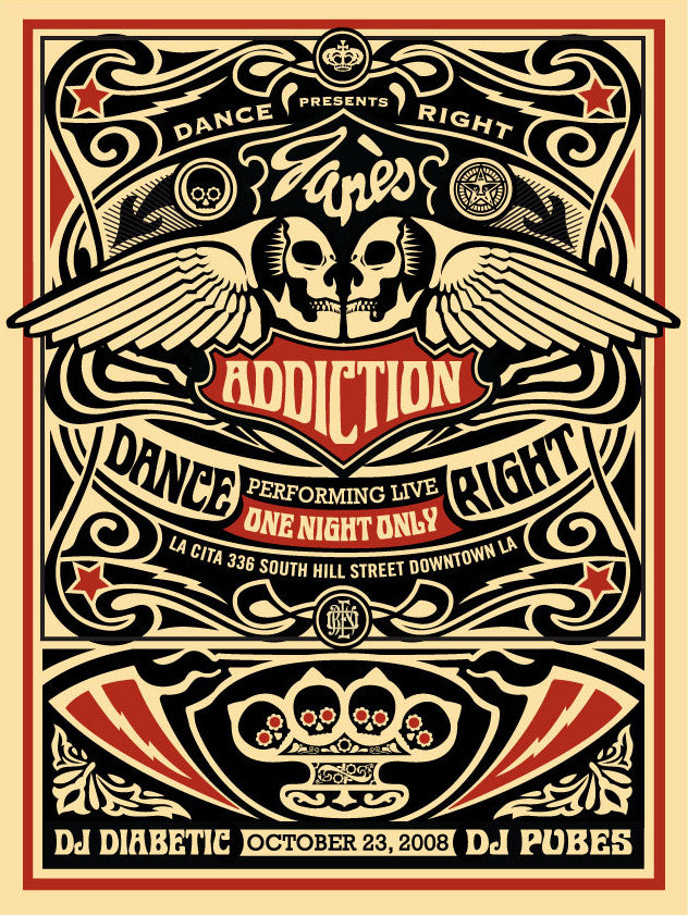 Shepard Fairey - "Jane's Addiction Los Angeles" 1st Edition - 2008
