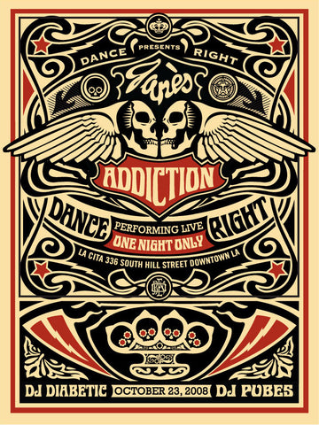Shepard Fairey - "Jane's Addiction Los Angeles" 1st Edition - 2008